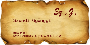 Szondi Gyöngyi névjegykártya